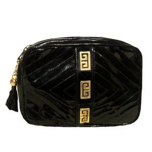 Vintage 80’s. Black handbag high-gloss finish